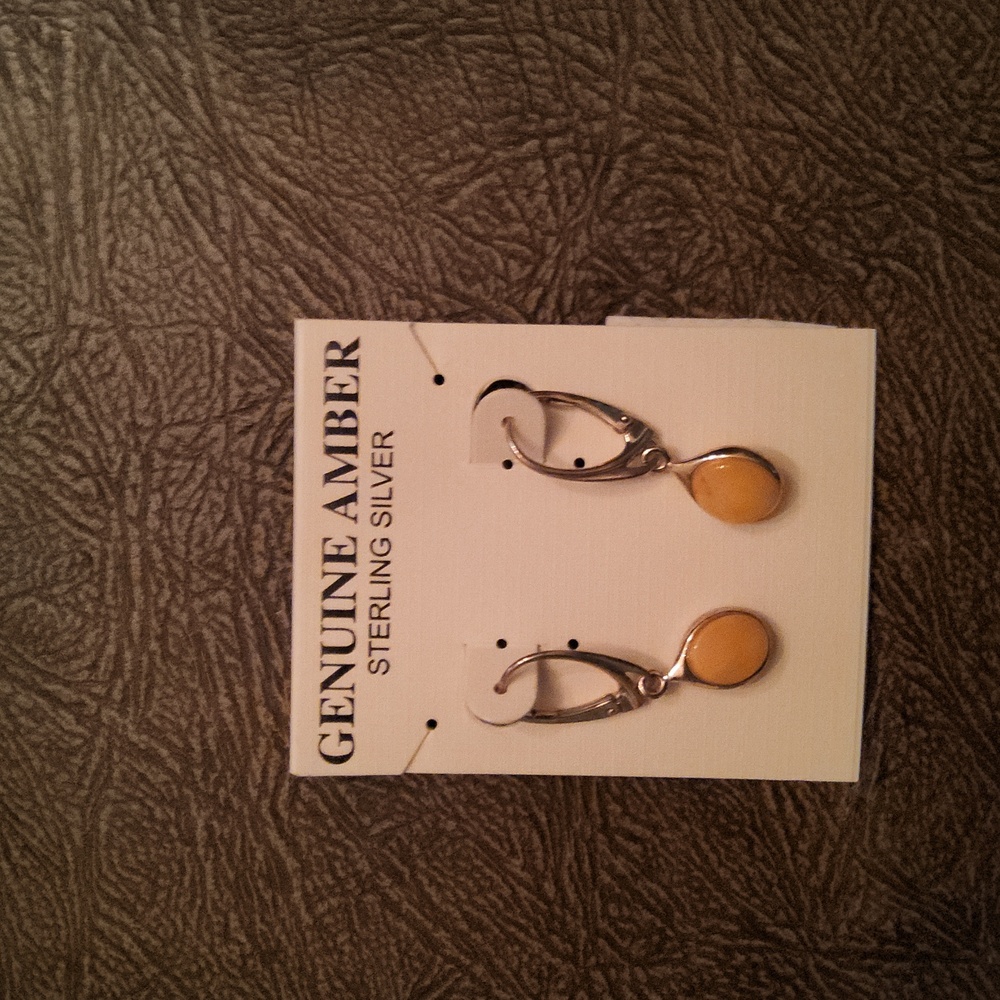 Yellow Amber Earrings